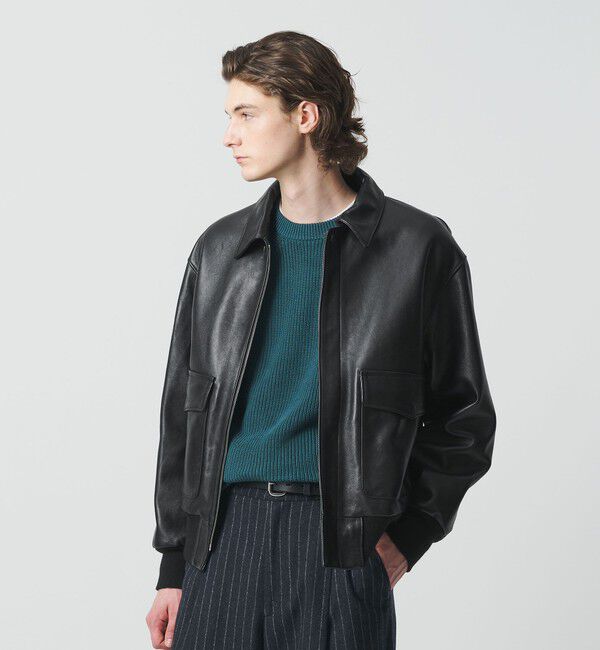 BEAUTY&YOUTH UNITED ARROWS「シープ レザー A-2 ジャケット」|その他|BLACK