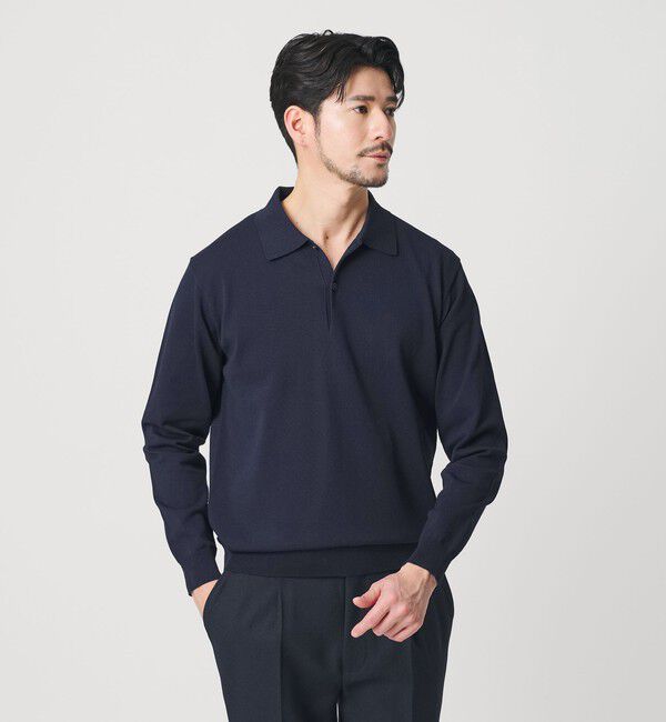 BEAUTY&YOUTH UNITED ARROWS「【WEB限定 WARDROBE SMART】KOUKIN ハイゲージ ニット ポロシャツ【抗菌・防臭】」|ニット・セーター|