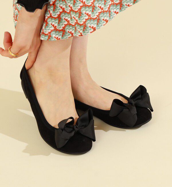 Ray BEAMS 「SEPTEMBER MOON / リボン バレエシューズ ソリッド」|バレエシューズ|