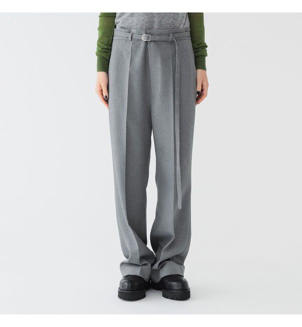 BEAMSBOY「maturely / リサイクル ポリエステル ベルト アレンジ パンツ」|チノ|