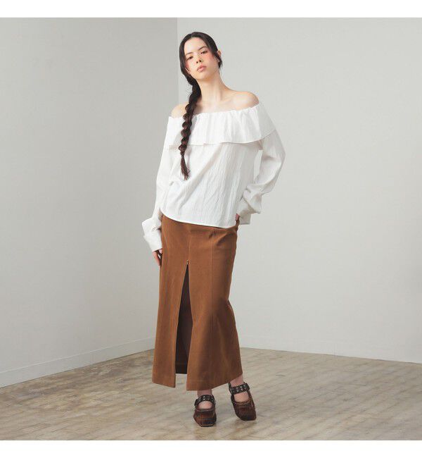 Ray BEAMS 「ラッフル オフショルダー ブラウス」|シャツ・ブラウス|