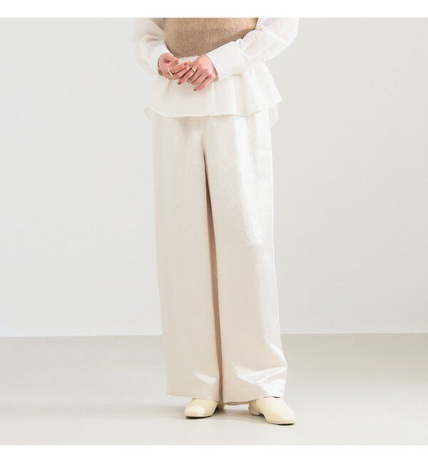 Demi-Luxe BEAMS 「アセテート サテン ワイドパンツ」|チノ|