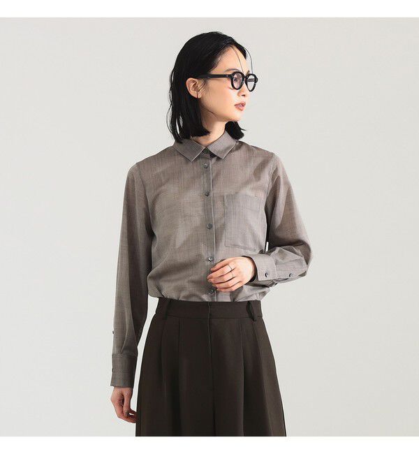 Demi-Luxe BEAMS 「ポリエステル ウール トロピカル シアー シャツ」|シャツ・ブラウス|