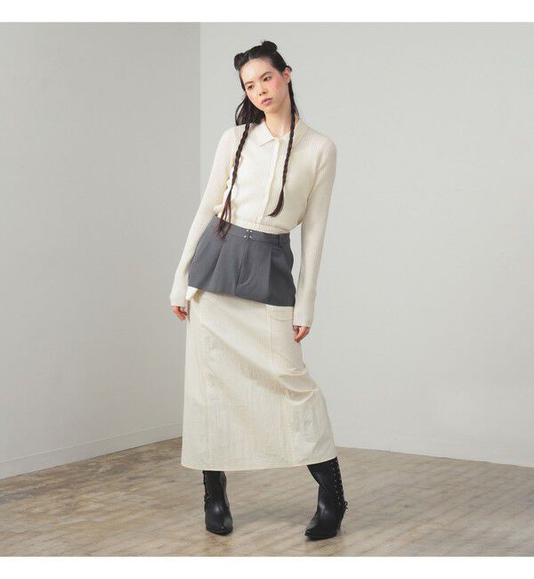 Ray BEAMS 「異素材 レイヤード スカート」|スカート|