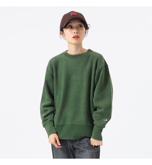 BEAMSBOY「【別注】Champion / バックプリント リバースウィーブ(R) クルー スウェット」|スウェット・ジャージ|D.GRN