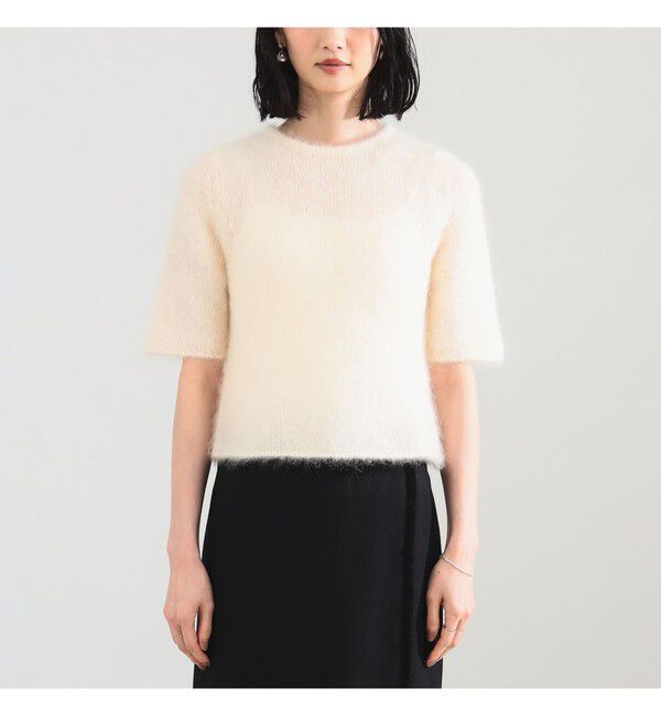 Demi-Luxe BEAMS 「モヘヤ ハーフスリーブ 2WAY プルオーバー」|ニット・セーター|