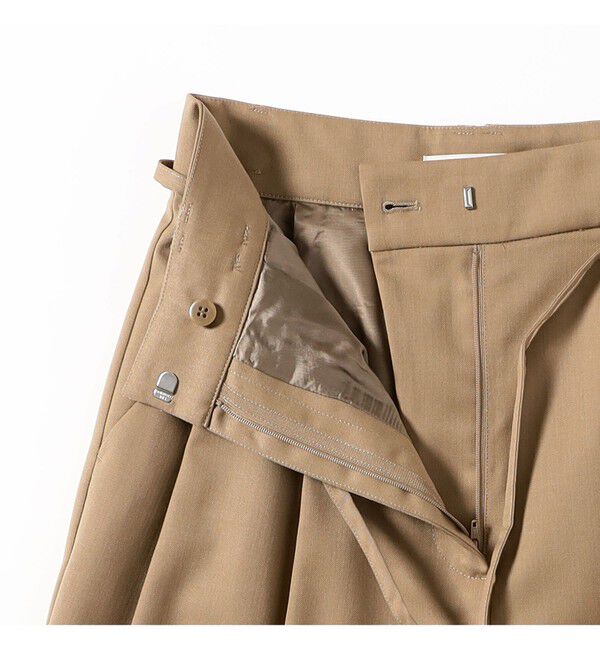 Demi-Luxe BEAMS 「ポリエステル ウール 2ループ ワイドパンツ」|チノ|