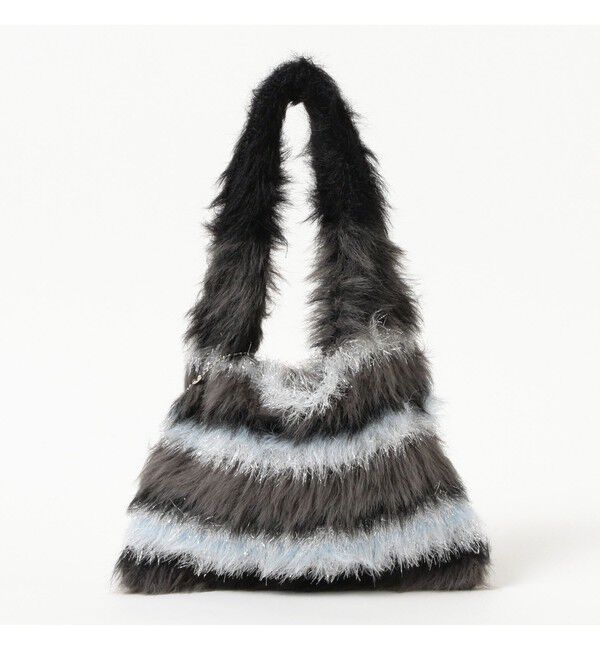 Ray BEAMS 「シャギー ボーダー ニット バッグ」|ハンドバッグ|