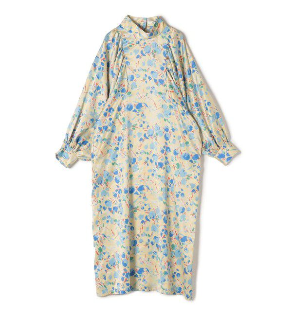 SHIPS for women「【SHIPS別注】A PUPIL:〈洗濯機可能〉ギャザー  スリーブ プリント ワンピース」|ワンピース|イエロー