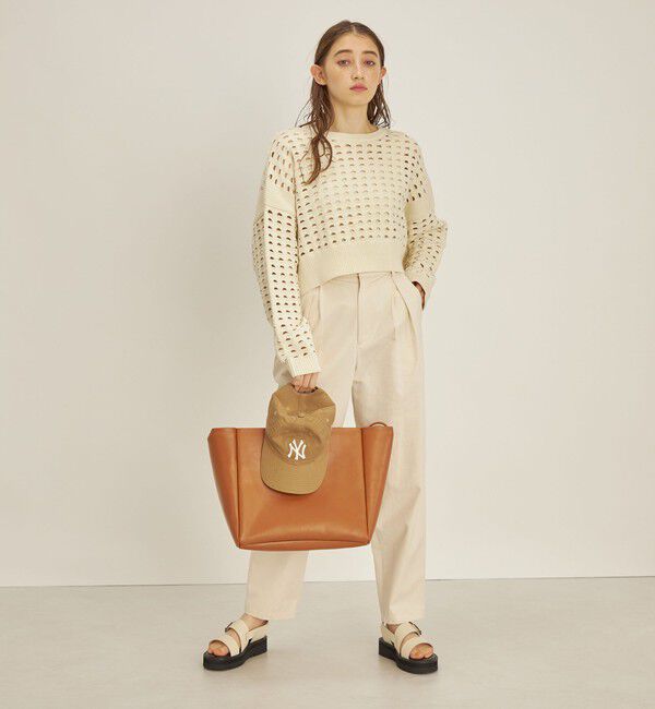 SHIPS for women「〈手洗い可能〉綿 ナイロン メッシュ ニット プルオーバー」|ニット・セーター|