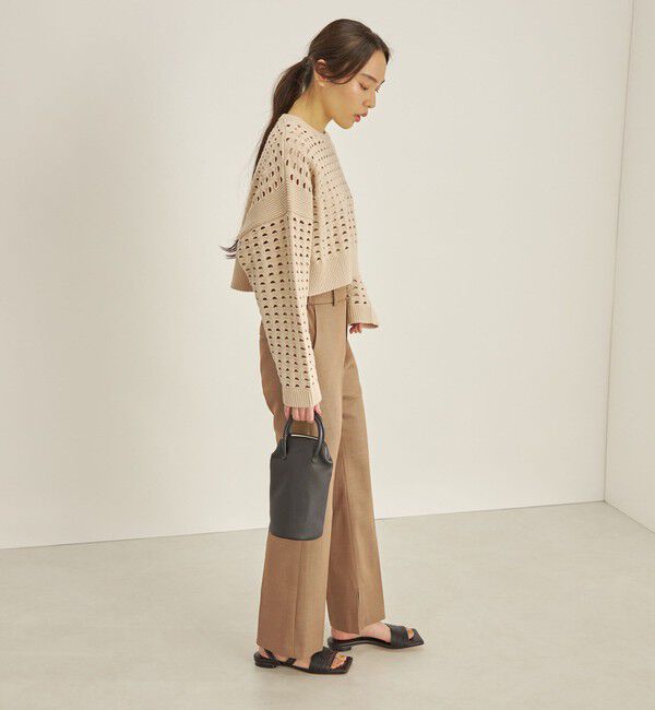 SHIPS for women「〈手洗い可能〉綿 ナイロン メッシュ ニット プルオーバー」|ニット・セーター|