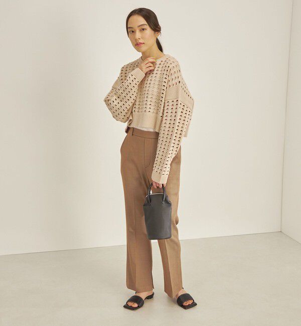 SHIPS for women「〈手洗い可能〉綿 ナイロン メッシュ ニット プルオーバー」|ニット・セーター|