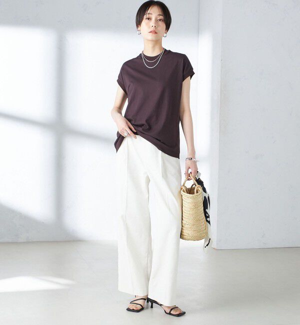 SHIPS for women「SHIPS Primary Navy Label: ニュー スヴィン コットン フレンチ スリーブ」|タンクトップ|