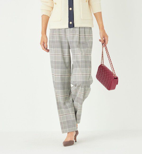 SHIPS Colors 「SHIPS Colors:〈手洗い可能〉ソリッド / チェック タック カーブ パンツ」|スラックス|