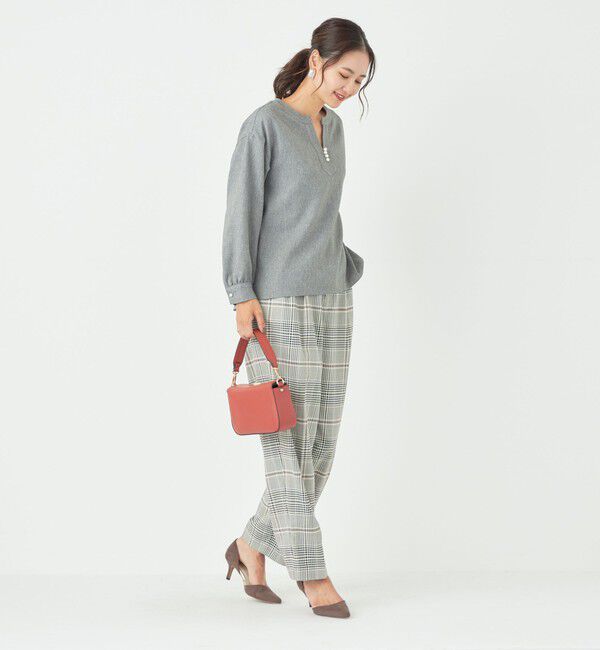 SHIPS Colors 「SHIPS Colors:〈手洗い可能〉ソリッド / チェック タック カーブ パンツ」|スラックス|