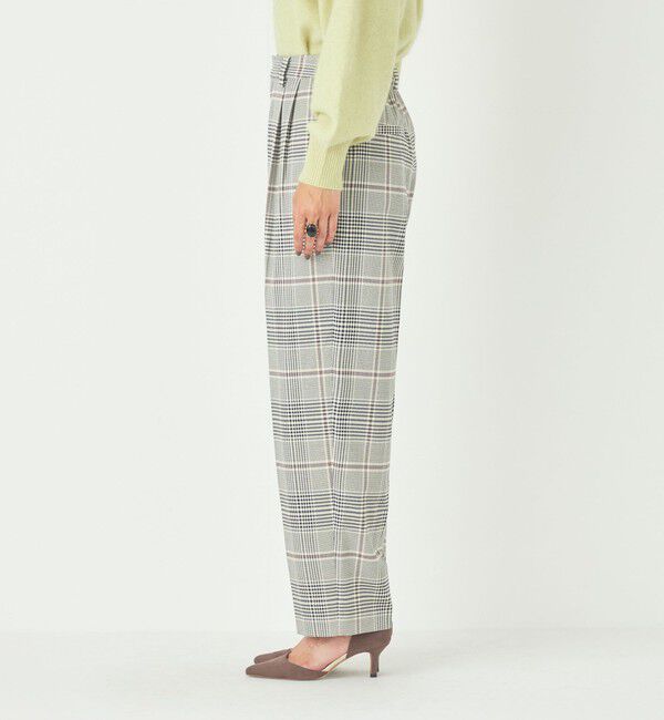 SHIPS Colors 「SHIPS Colors:〈手洗い可能〉ソリッド / チェック タック カーブ パンツ」|スラックス|