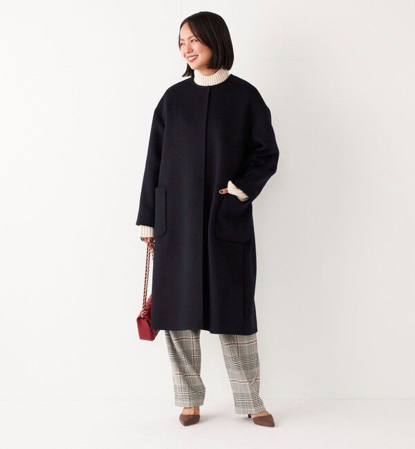 SHIPS Colors 「SHIPS Colors:〈手洗い可能〉ソリッド / チェック タック カーブ パンツ」|スラックス|