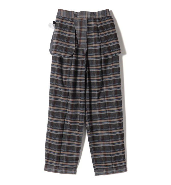 SHIPS Colors 「SHIPS Colors:〈手洗い可能〉ソリッド / チェック タック カーブ パンツ」|スラックス|