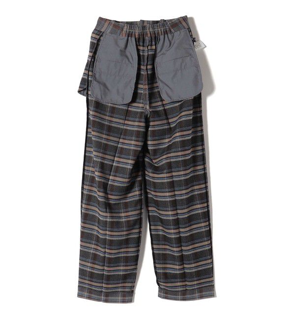 SHIPS Colors 「SHIPS Colors:〈手洗い可能〉ソリッド / チェック タック カーブ パンツ」|スラックス|