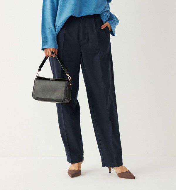 SHIPS Colors 「SHIPS Colors:〈手洗い可能〉ソリッド / チェック タック カーブ パンツ」|スラックス|