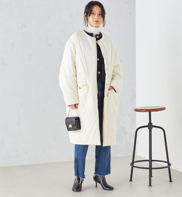 SHIPS for women「〈手洗い可能 / 撥水加工〉リバーシブル ノーカラー コート ◇」|ノーカラーコート|