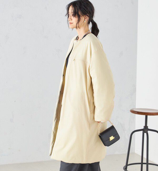 SHIPS for women「〈手洗い可能 / 撥水加工〉リバーシブル ノーカラー コート ◇」|ノーカラーコート|