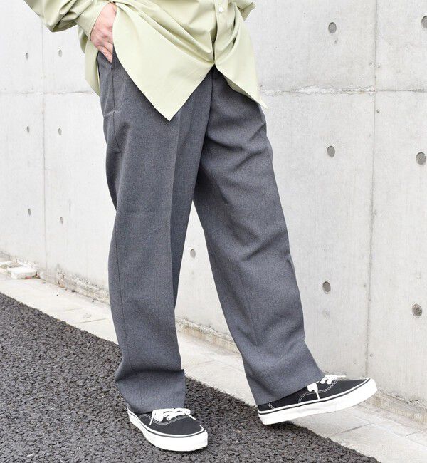 SHIPS any「SHIPS any: 〈洗濯機可能〉ウールライク ノープリーツ ワイド ストレート パンツ◇」|スラックス|