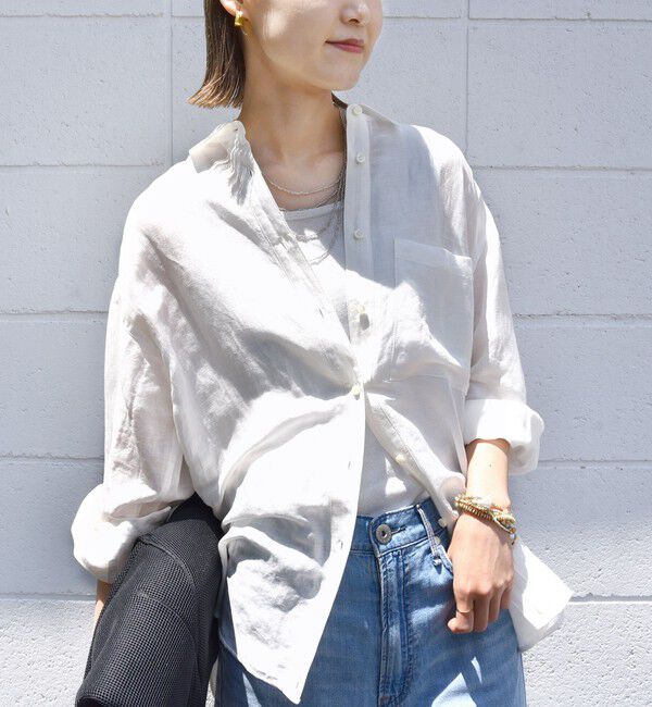 SHIPS for women「〈手洗い可能〉IMPERIAL LINEN オーバー シャツ」|シャツ・ブラウス|