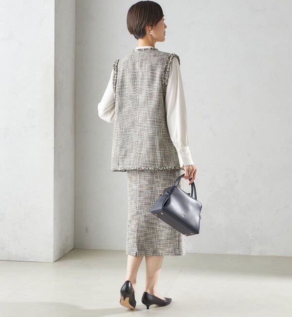 SHIPS for women「スラブ ツイード ロング ジレ（セレモニー対応可）」|ベスト・ジレ|