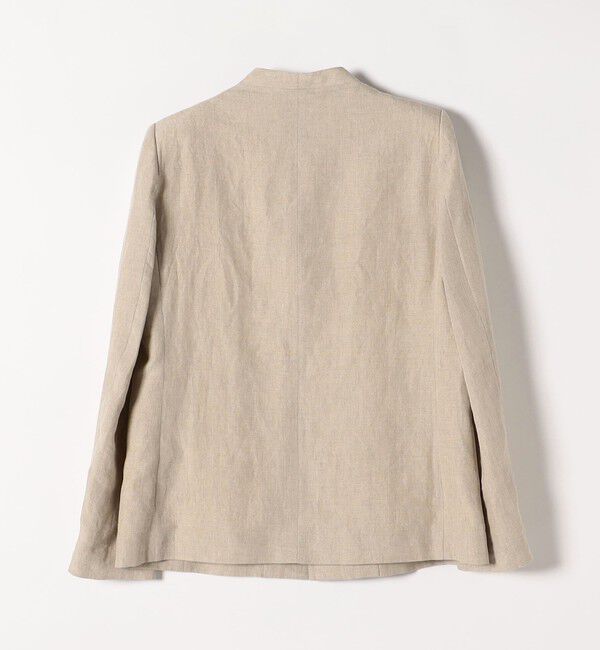 quaranciel「quaranciel:〈手洗い可能〉ヨーロピアンフラックス リネン ノーラペル オーバー ジャケット」|ノーカラージャケット|