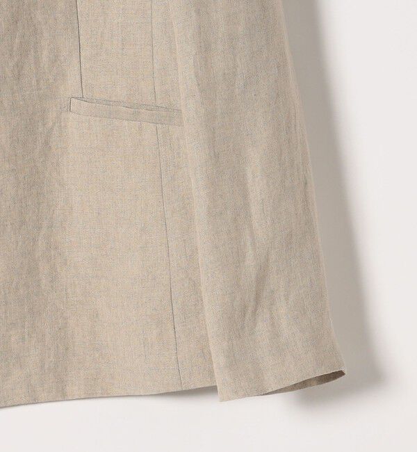 quaranciel「quaranciel:〈手洗い可能〉ヨーロピアンフラックス リネン ノーラペル オーバー ジャケット」|ノーカラージャケット|