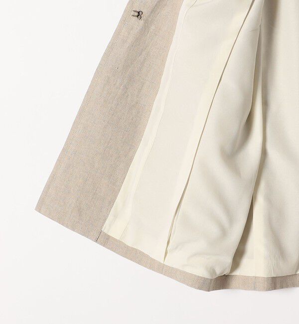 quaranciel「quaranciel:〈手洗い可能〉ヨーロピアンフラックス リネン ノーラペル オーバー ジャケット」|ノーカラージャケット|