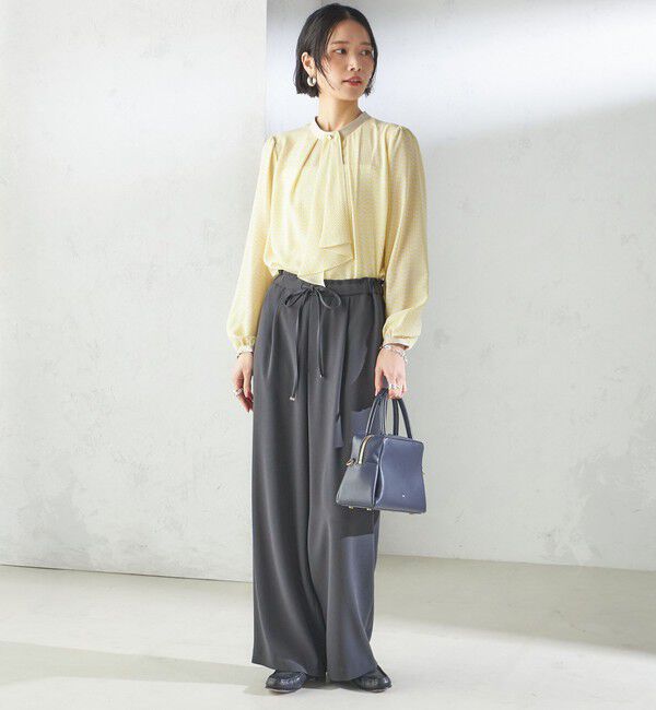 SHIPS for women「〈接触冷感 / 手洗い可能〉アセテート混 バック サテン ワイド パンツ」|その他|
