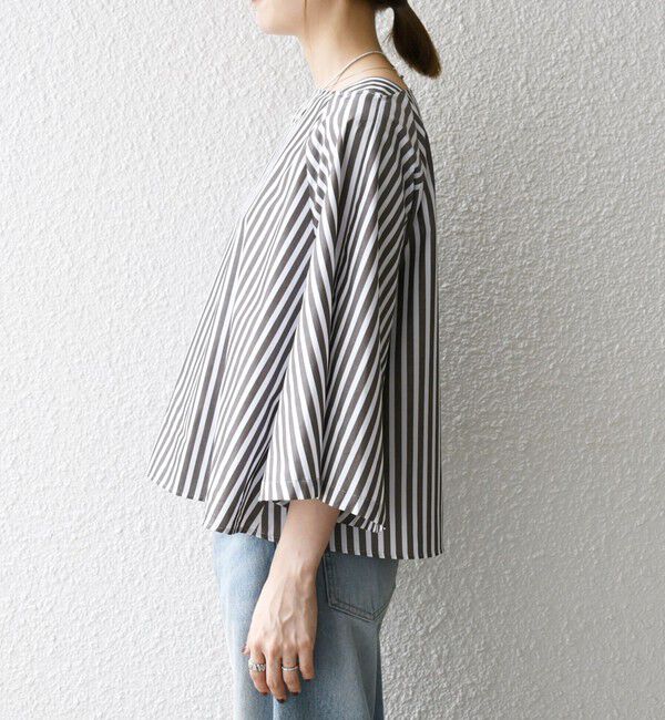 SHIPS any「SHIPS any:〈洗濯機可能〉REPREVE ボートネック フレアスリーブ ブラウス」|シャツ・ブラウス|