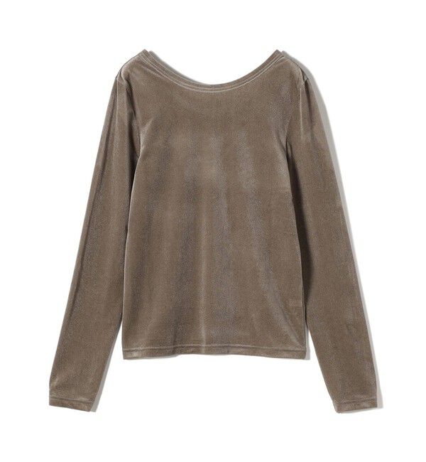 SHIPS for women「〈手洗い可能〉シアー トリコット  ポリエステル ベロア 前後2WAY ロングスリーブ」|Tシャツ・カットソー|