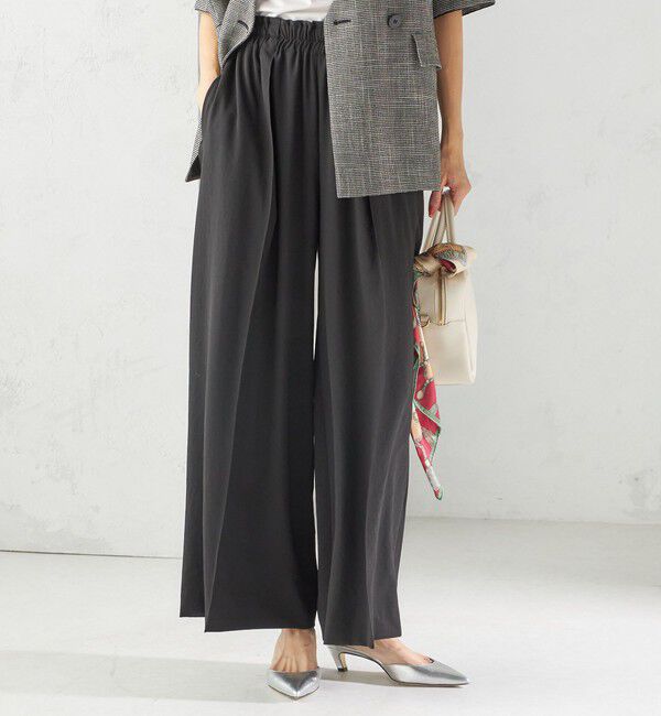 SHIPS for women「〈手洗い可能〉ドット / 無地 タック ギャザー ワイド パンツ」|その他|