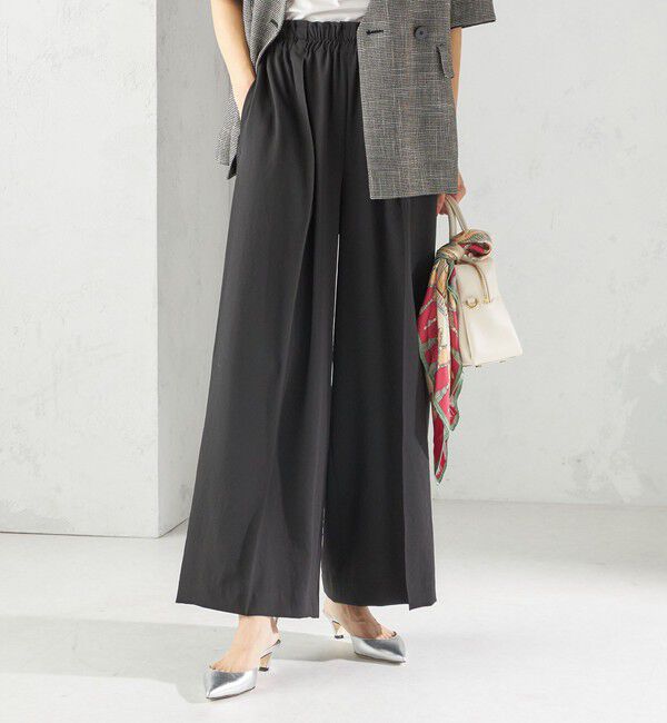 SHIPS for women「〈手洗い可能〉ドット / 無地 タック ギャザー ワイド パンツ」|その他|