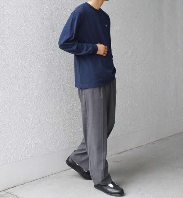 SHIPS any「【SHIPS any別注】LACOSTE: ワンポイント ピケ クルーネック Tシャツ 25AW (ロンT)◇」|Tシャツ・カットソー|