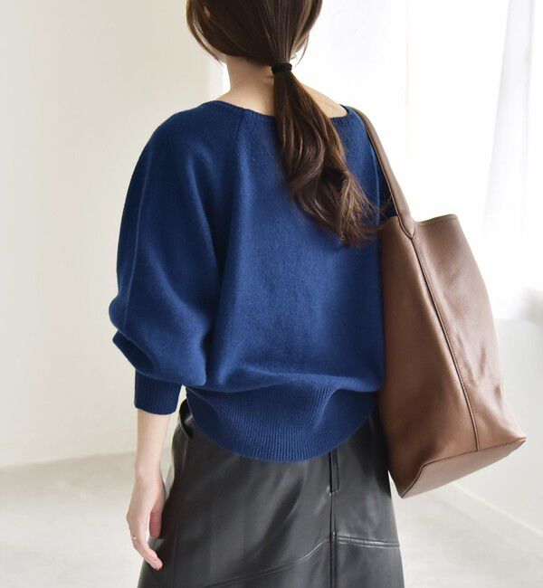 quaranciel「quaranciel:〈手洗い可能〉AQUA カシミヤ ミックス ボートネック ロングリブ パフ ニット」|ニット・セーター|