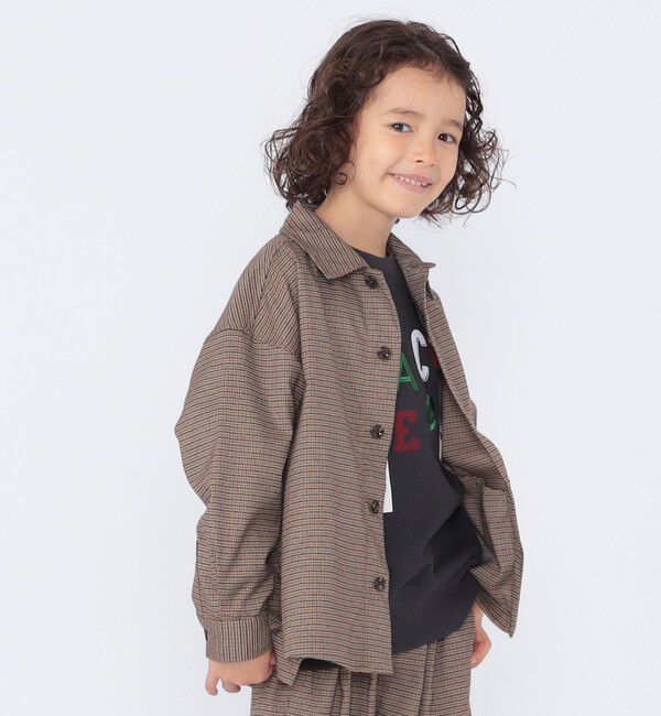 SHIPS KIDS「SHIPS KIDS:100～130cm / 千鳥柄 チェック シャツ アウター」|シャツ・ブラウス|