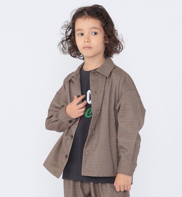 SHIPS KIDS「SHIPS KIDS:100～130cm / 千鳥柄 チェック シャツ アウター」|シャツ・ブラウス|