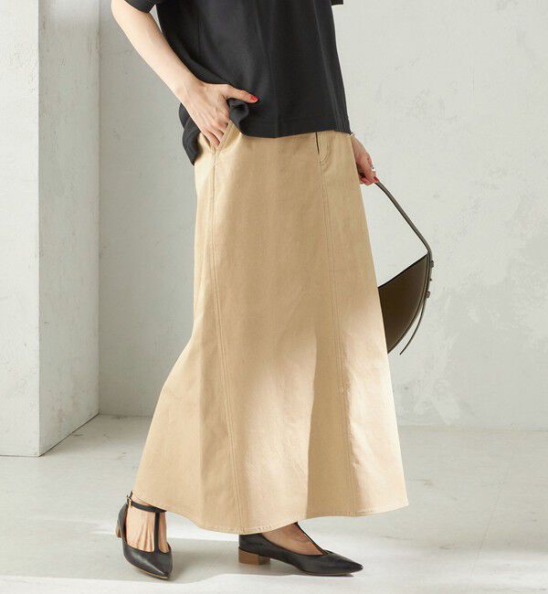 SHIPS for women「〈洗濯機可能〉ストレッチ チノ 硫化染め ステッチ スカート」|スカート|