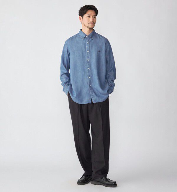 SHIPS「【WEB限定】SHIPS:〈手洗い可能〉リヨセル エア ボタンダウン デニムライク シャツ」|シャツ・ブラウス|