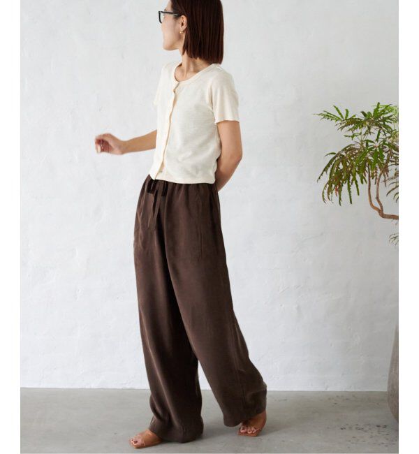 OUTDOOR PRODUCTS Usual Things「新色追加 キュプラステッチワークドロストワイドパンツ セットアップ対応」|スラックス|