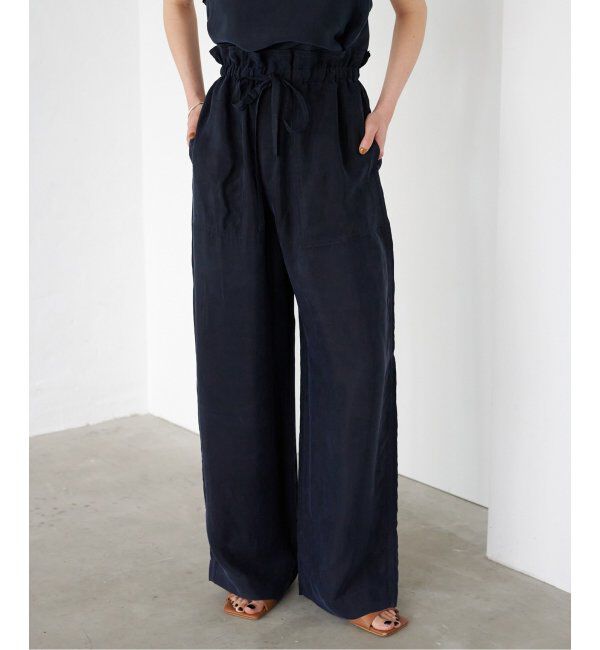 OUTDOOR PRODUCTS Usual Things「新色追加 キュプラステッチワークドロストワイドパンツ セットアップ対応」|スラックス|ネイビー