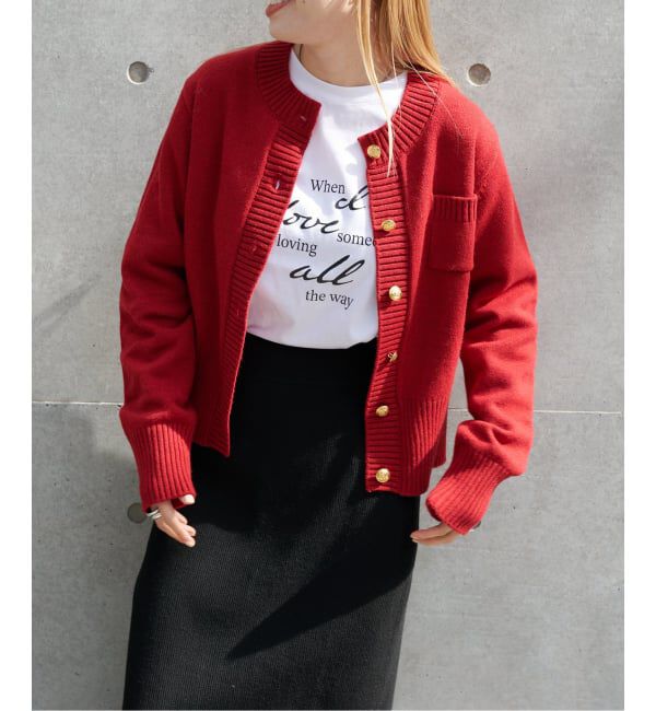 OUTDOOR PRODUCTS Usual Things「ゴールドボタンクルーネックカーディガン」|ニット・セーター|