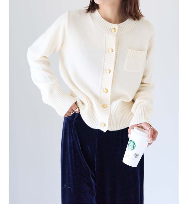 OUTDOOR PRODUCTS Usual Things「ゴールドボタンクルーネックカーディガン」|ニット・セーター|