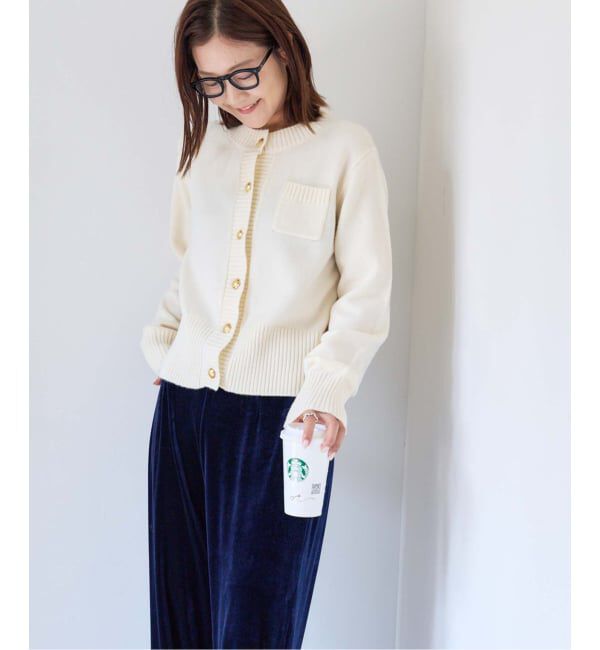 OUTDOOR PRODUCTS Usual Things「ゴールドボタンクルーネックカーディガン」|ニット・セーター|