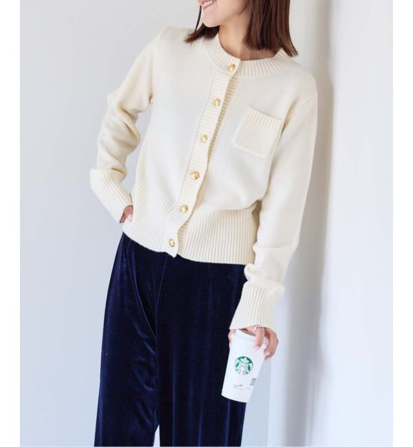 OUTDOOR PRODUCTS Usual Things「ゴールドボタンクルーネックカーディガン」|ニット・セーター|