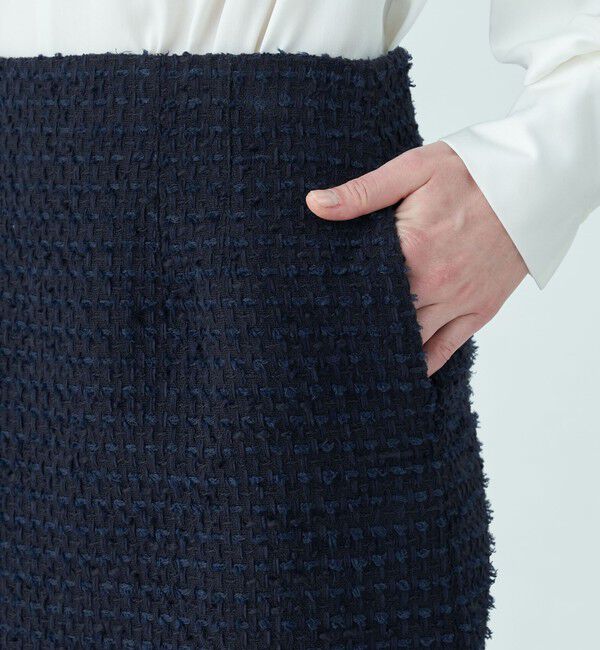 Ballsey「ミックスヤーンツイード Iラインスカート」|タイト|